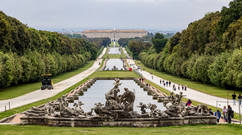 The long gardens of the Palace of Caserta in Italy