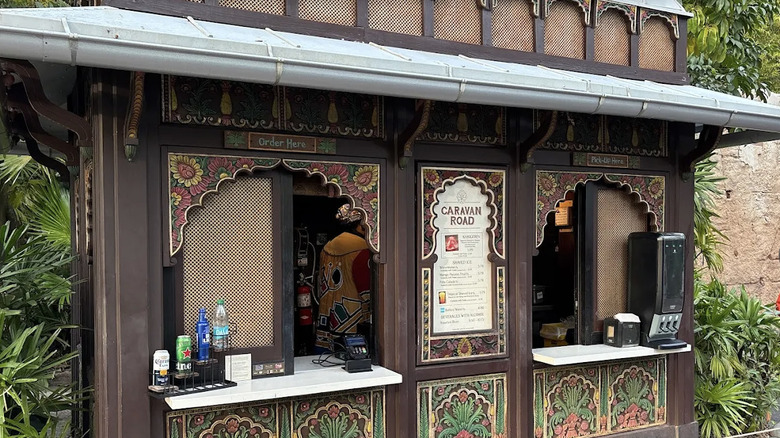 Exterior view of Himalayan cart-themed Caravan Road Kiosk at Disney's Animal Kingdom