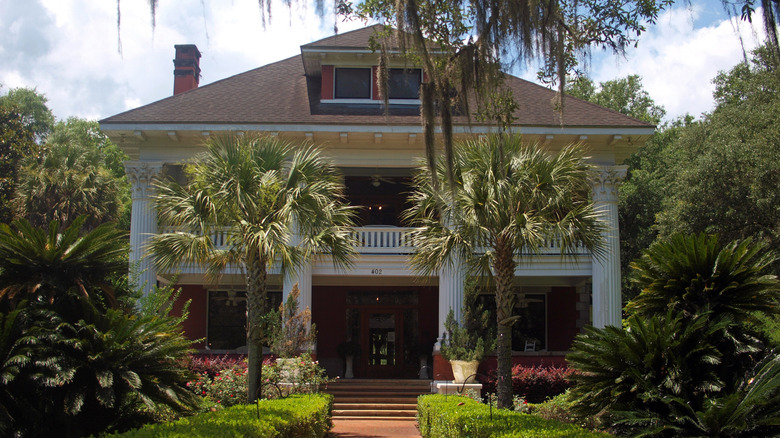 Micanopy, Florida, United States - May 17, 2015: The famous Herlong Mansion Inn Garden
