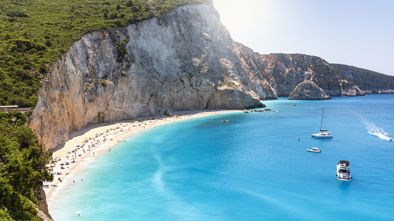 The beach of Port Katsiki during summer time.