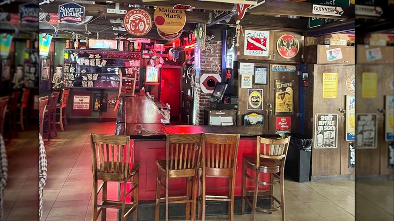 The bar at The Red Door Saloon