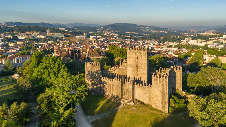 Guimaraes Castle overlooking the rest of the city