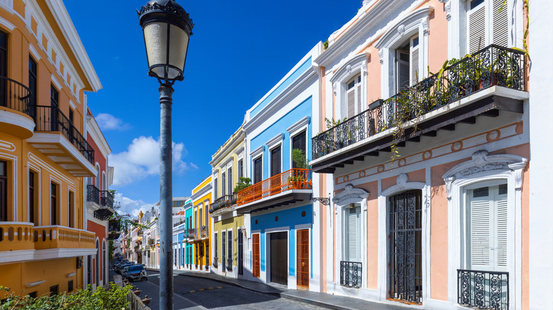 Colorful street in Old San Juan, Puerto Rico