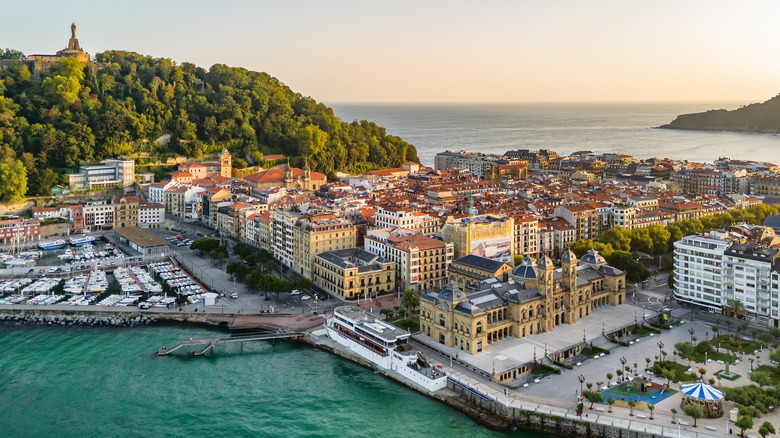 San Sebastian cityscape from the air in Spain