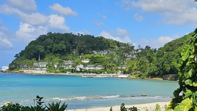View of the beach and Caribbean Sea