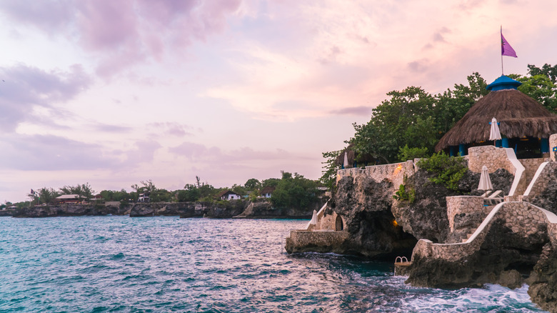 View of sunset from The Caves, Negril