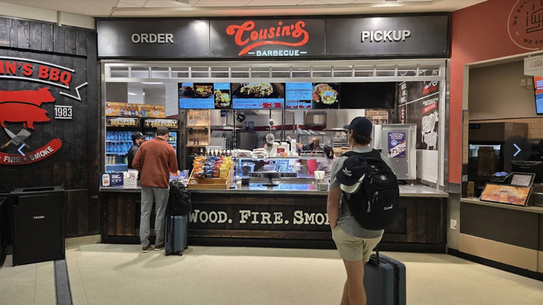 Order and pickup window at Cousin's BBQ