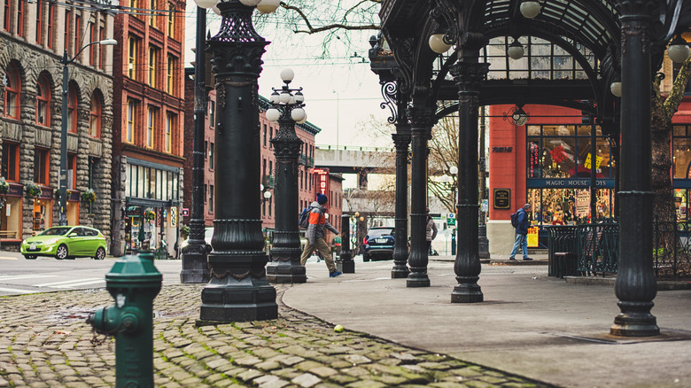 Architecture of Pioneer Square in downtown Seattle, Washington