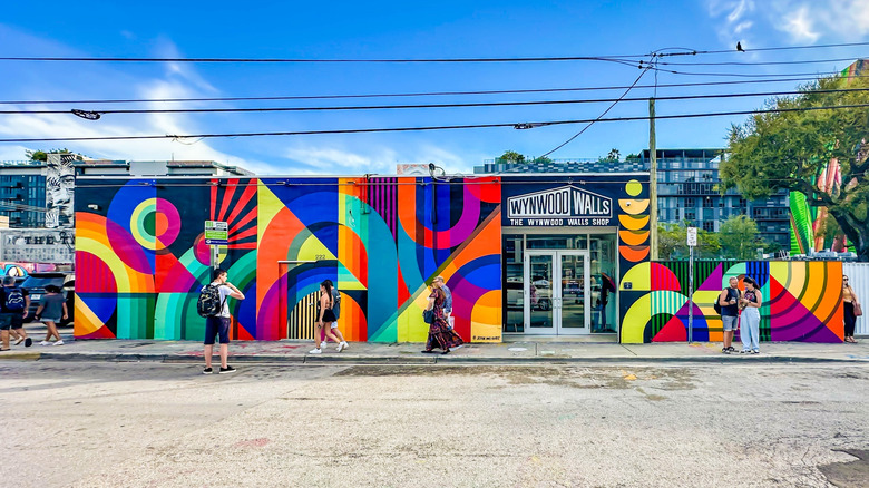 Exterior of the Wynwood Walls shop in the Wynwood neighborhood of Miami, Florida