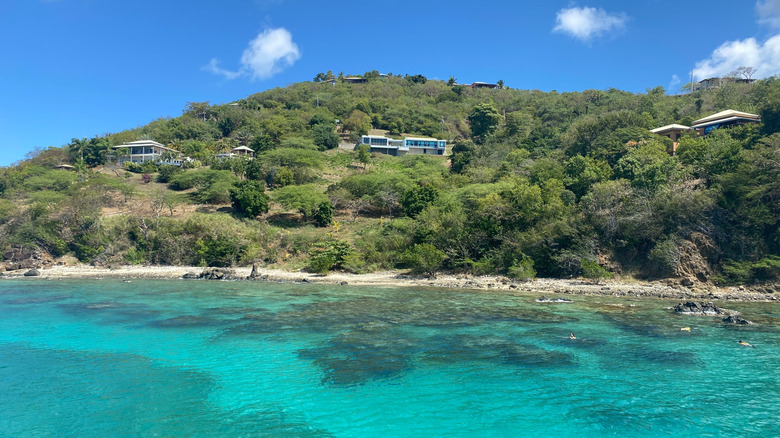 looking towards the rocks on Flamenco Beach on Culebra, Puerto Rico