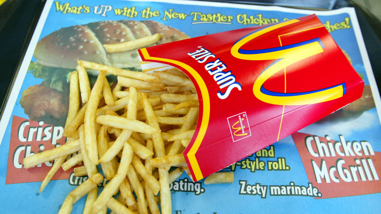 A super-sized order of french fries from McDonalds