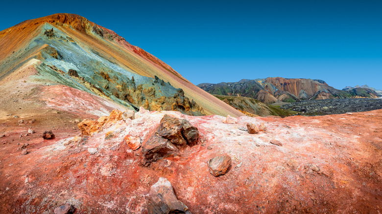 The colorful Brennisteinsalda volcano in Landmannalaugar.