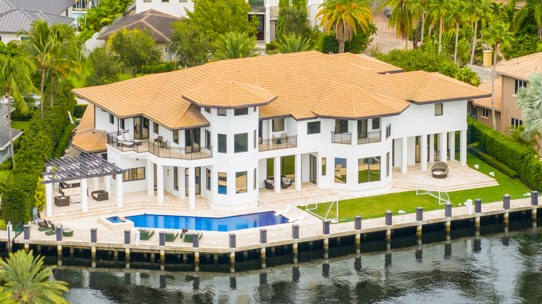 Aerial view of Argentine professional footballer Lionel Leo Messi house in Fort Lauderdale, Florida
