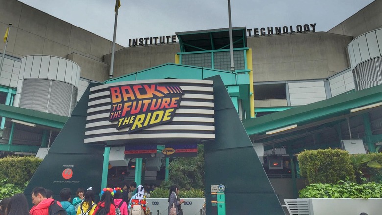 The exterior of Back to the Future: The Ride in Universal Studios Japan