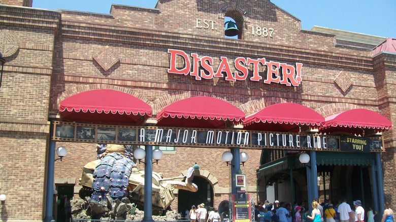 The exterior facade of Disaster! A Major Motion Picture Ride... Starring You!
