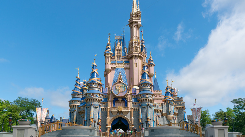 Cinderella Castle on a sunny day at Disney World Resort in Orlando, Florida