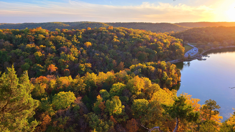 An overhead shot of Lake of the Ozarks