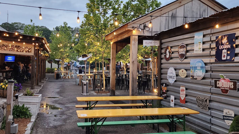 314 Beer Garden in Norwalk, Connecticut, at dusk