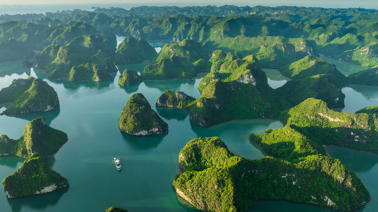 Aerial view of Ha Long Bay, Vietnam.