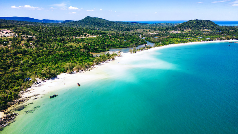 A stunning aerial view of Koh Rong Island.