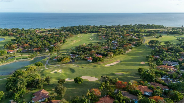 Aerial View of golf course and villas