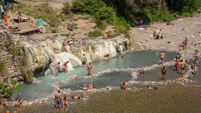 Freely accessible hot spring at Bagni di Petriolo