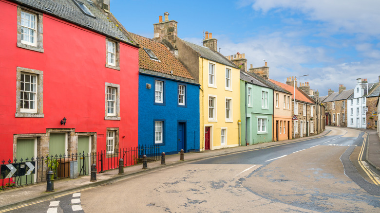 colorful houses in east neuk of fife