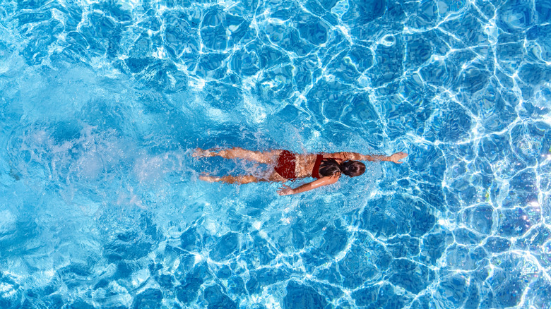 Girl swimming in pool