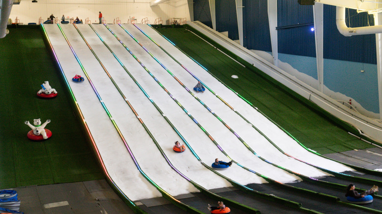 Snow tubing lanes in Pigeon Forge Snow