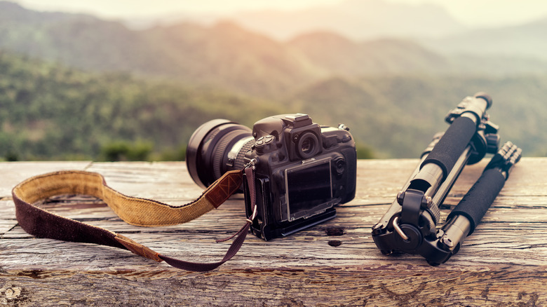 A traveler's camera and gear for photography