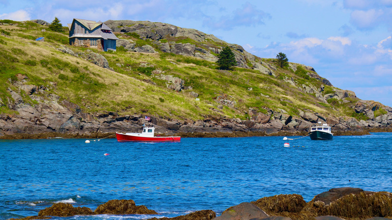 Boats near Maine island