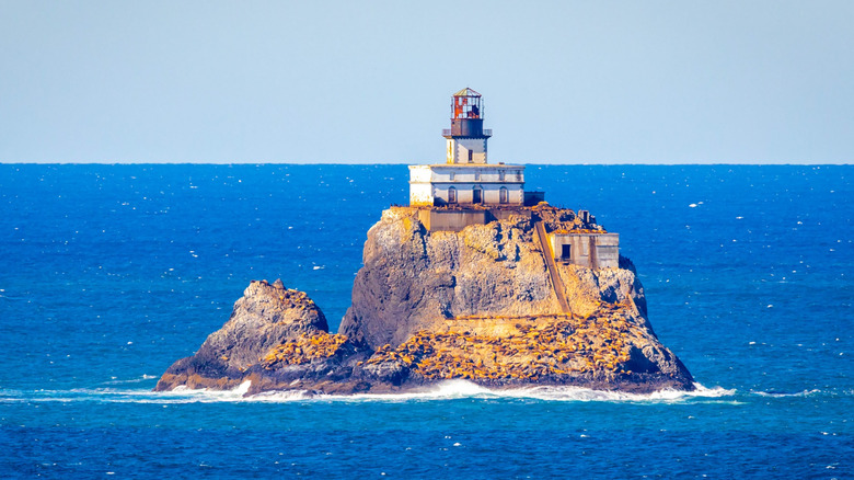 The Tillamook Rock lighthouse off the Oregon Coast near Tillamook