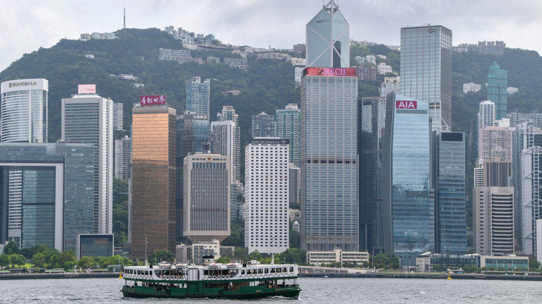 A Hong Kong Star Ferry in Kowloon, Hong Kong.