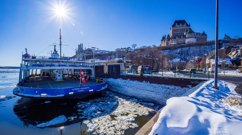 A ferry pulls out of Quebec City en route to Levis.