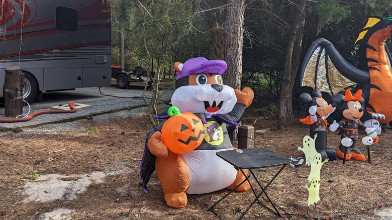 A Disney-themed halloween display at Disney's Fort Wilderness Resort in Orlando.