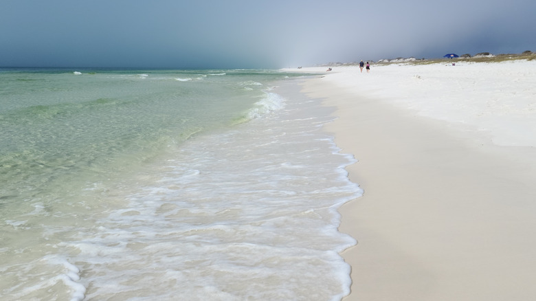 Picturesque coastline view of Santa Rosa Beach from Topsail Hill State Park Preserve.