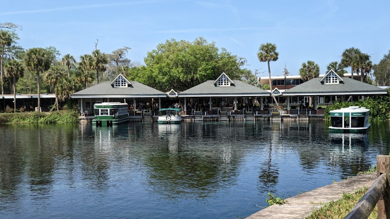 Boat houses and docks at Silver Springs State Park, Florida