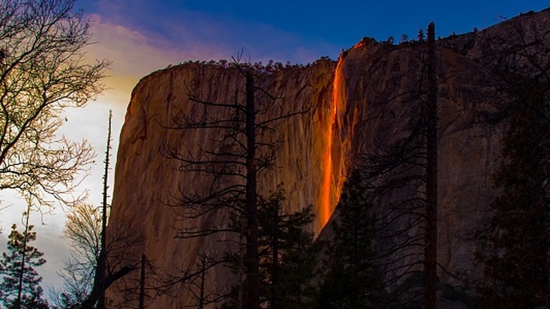 Horsetail Falls, AKA "Yosemite Firefall," in Yosemite National Park
