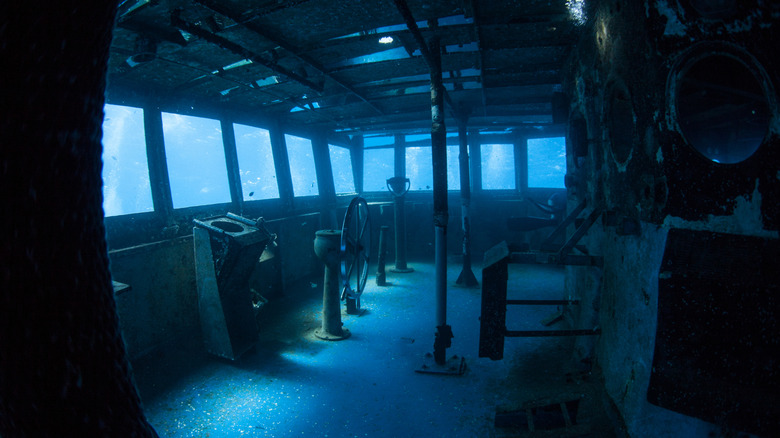 The eerie interior of the USS Kittiwake