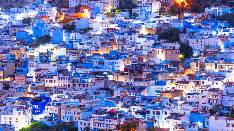 Chefchaouen, Morocco is a blue city.