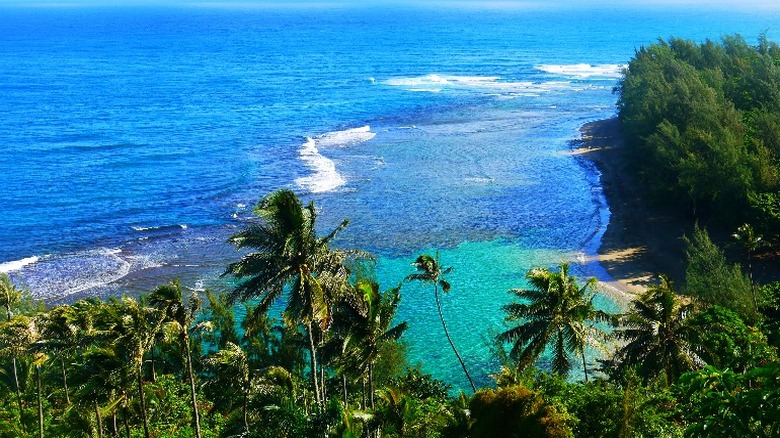 Ke'e Beach seen from above