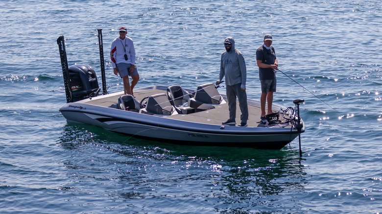 Three men fishing on the St. Lawrence River