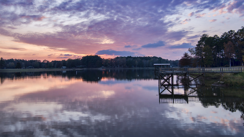A beautiful fall sunset on Toledo Bend.