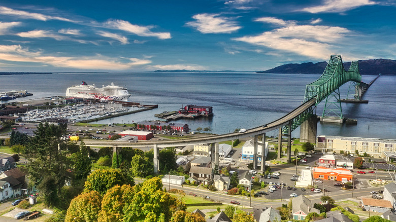 A view of Astoria, Oregon, on the Columbia River.