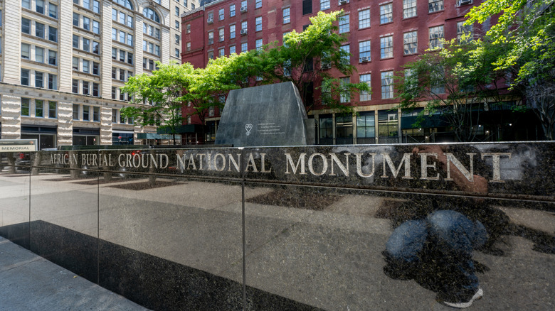 A view of the African Burial Ground National Monument in New York City