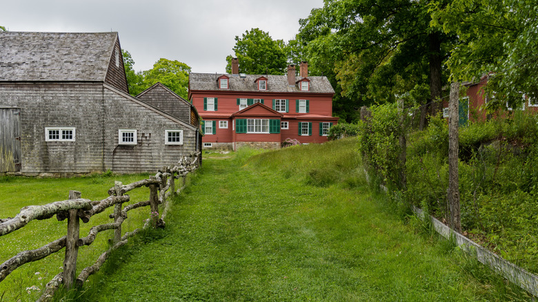 A house and barn at Weir Farm National Historical Park in Connecticut