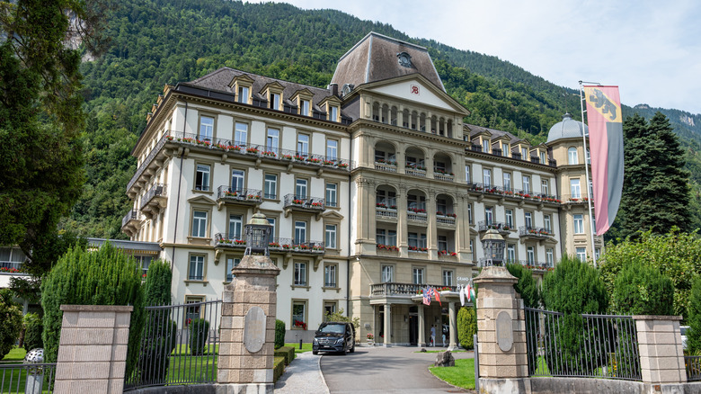 shot of the Hotel Interlaken in Switzerland taken from across the way