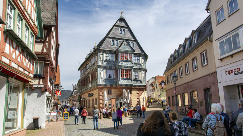 View of Hotel Zum Riesen in Germany taken from across the street