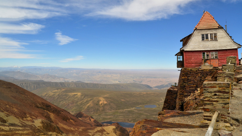 Chacaltaya ski resort overlooking La Paz in Bolivia