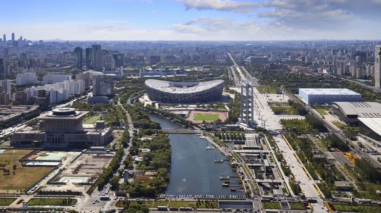 Panorama of Olympic Park in Beijing, the venue of the 2008 Olympics